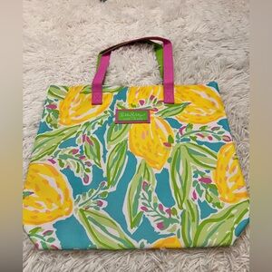 Lilly Pulitzer For Estee Lauder Colorful Floral Tote Bag